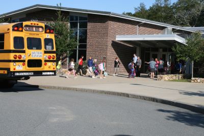 Back to School
Principal Matt DAndrea and the staff of Old Hammondtown School welcome the students back on their first day. Photo by Paul Lopes
