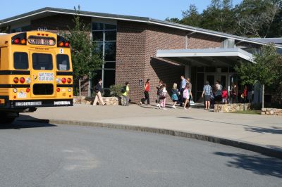 Back to School
Principal Matt DAndrea and the staff of Old Hammondtown School welcome the students back on their first day. Photo by Paul Lopes
