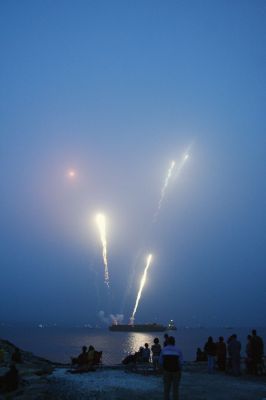 Celebrating the 4th
Marion's annual fireworks display attracted several thousand people to the town's Silvershell Beach Park on Friday evening July, 3. The Marion town band entertained the crowd until dusk when the night's big show lit up the sky's above Sippican Harbor. The Marion Fireworks Committee raised all of the funds for the event through private donations, collected up through the night of the show. Photo by Robert Chiarito.
