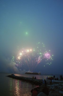 Celebrating the 4th
Marion's annual fireworks display attracted several thousand people to the town's Silvershell Beach Park on Friday evening July, 3. The Marion town band entertained the crowd until dusk when the night's big show lit up the sky's above Sippican Harbor. The Marion Fireworks Committee raised all of the funds for the event through private donations, collected up through the night of the show. Photo by Robert Chiarito.
