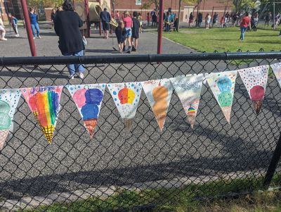 Ice Cream Social
The sun found its way through the rain clouds to shine brightly on Rose Bowman's retirement celebration at Center School featuring ice cream, artwork and fun, family outdoor activities. Photos courtesy of Erin Bednarczyk
