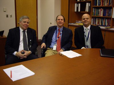 Inside the ORR School District
ORR School District Superintendent Doug White (L) interviews Rochester Memorial School’s Vice-Principal Charles West and RMS Principal Derek Medeiros in this month’s edition of “Inside the ORR School District.” The program also includes a discussion with members of RMS Student Council. “Inside the ORR School District” airs on the Tri-town Ed Channel Comcast Ch.97 - Verizon Ch.37.Photo by Deborah Stinson
