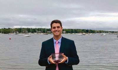 Jack LeBrun 
Jack LeBrun from Mattapoisett is a senior representing Tabor Academy as the Head of School for the 2019-2020 academic school year. Jack has been honored with the Elizabeth Taber Citizenship Award for demonstrating care for others and the commitment to the betterment of the Tabor community. This week you can find Jack on the Tabor stage in Mamma Mia! February 13, 14 and 15 at 7:30 pm. Admission is free. Photo courtesy Maggie LeBrun
