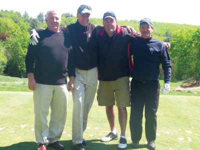 Jimmy Fund
It was a kick-off to the golf season at Jimmy Fund Golfs Opening Day at The International, on Monday, May 10, 2010 in Bolton, MA. Golfing on Monday were (left to right): Mark Buchanan of Roslindale, MA, Rich McAndrew of Plymouth, MA, John Chase of Plymouth, MA and John Baptista of Mattapoisett. Sponsors of Jimmy Fund Golf help over 150 tournaments raise funds for Dana-Farber Cancer Institute. To learn more about getting involved, visit www.jimmyfundgolf.org. Photo courtesy of Crystal Carroll.
