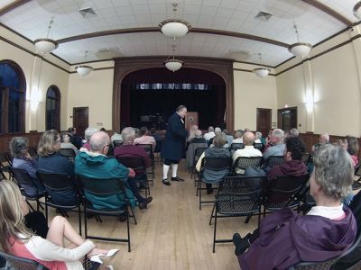 Meeting John Adams
George Baker starred as John Adams on September 25 before an audience at the Marion Music Hall during Baker’s presentation entitled “Meet John Adams – A Witty and Revolutionary Conversation with America’s Second President.” Baker dressed in full period costume and assumed the personality of Adams, sharing his views on the nation, his family life, and the country’s history. Photo by Felix Perez
