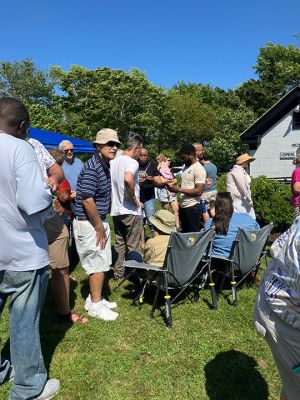 Juneteenth 
Juneteenth 2025 found celebrants enjoying the gift of being in community with like-minded people and exchanging greetings and joy through the recognition of this special day. 
Guest speaker to the celebration was Marcus Coward, Human Rights Commissioner, host of Wake Up New Bedford, and a candidate for the New Bedford School Committee, speaking on his message of the importance of positivity and diversity in all communities.

