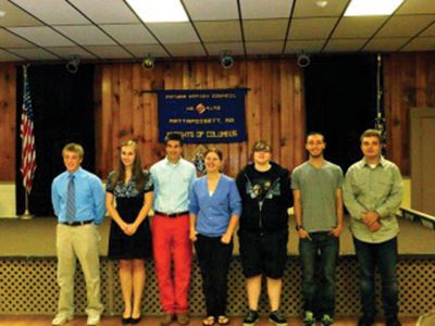 Knight Scholarship
Last week, seven Tri-Town students received scholarships from the Knight of Columbus in Mattapoisett.  From left: Jonathan Zucco, Mikayla Florio, Mark Perreault, Kathleen Hammond, Naomi Keeney, Taylor Days-Merrill and Phillip Harding. Photo courtesy of Jim Grady.
