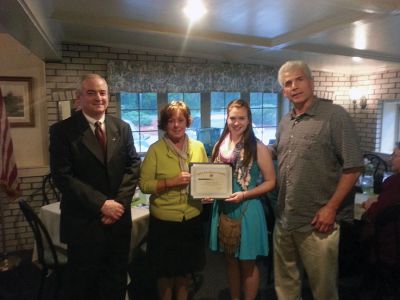 Award of Excellence
The Mattapoisett Lions Club announced the recipient of 2013 Mattapoisett Lion’s Club Award of Excellence in the amount of $5,000. This year’s recipient is Colleen Packard a senior at Bishop Stang High School who will be attending George Washington University in the fall and will be majoring in chemistry. She is recognized for her work in community service, her goals when she completes her studies and her academic record. 
