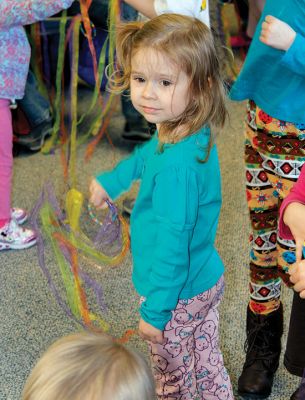 Take Your Child to the Library Day
There were tons of family-friendly activities at the Plumb Library on February 4 for the annual Take Your Child to the Library Day. Junior Friends of the Library were on hand, as well as Miss Lisa leading the kids in physical exercises, and Amos the “read to me” greyhound made a few new friends. Photos by Deina Zartman
