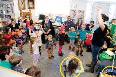 Take Your Child to the Library Day
There were tons of family-friendly activities at the Plumb Library on February 4 for the annual Take Your Child to the Library Day. Junior Friends of the Library were on hand, as well as Miss Lisa leading the kids in physical exercises, and Amos the “read to me” greyhound made a few new friends. Photos by Deina Zartman
