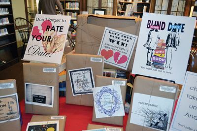 Blind Date with a Book
The Mattapoisett Library had a whole day of programs and activities in honor of Valentine’s Day. If you were looking for a new literary lover without all the hassle, the library set up a “Blind Date with a Book” display, where new books of all genres were wrapped up like secrets, waiting to be opened and cuddled up with over the long weekend.   Photo by Jean Perry
