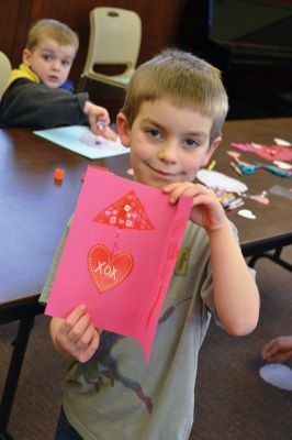 Blind Date with a Book
The Mattapoisett Library had a whole day of programs and activities in honor of Valentine’s Day. If you were looking for a new literary lover without all the hassle, the library set up a “Blind Date with a Book” display, where new books of all genres were wrapped up like secrets, waiting to be opened and cuddled up with over the long weekend.   Photo by Jean Perry
