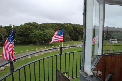 Ned’s Point Lighthouse
Tuesday afternoon offered a sneak preview of the reopening of Ned’s Point Lighthouse scheduled for Saturday, October 9, from 11:00 am to 2:00 pm. Cathy Hardy and Mike Lally, a Texas couple, happened to be in the right place at the right time to become the first visitors to the 183-year-old lighthouse that had been closed for the past two years and three months. The lighthouse typically draws 100 visitors from all over the world when open during any regular, three-hour session. Photo by Mick Colageo
