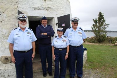 Ned’s Point Lighthouse
Tuesday afternoon offered a sneak preview of the reopening of Ned’s Point Lighthouse scheduled for Saturday, October 9, from 11:00 am to 2:00 pm. Cathy Hardy and Mike Lally, a Texas couple, happened to be in the right place at the right time to become the first visitors to the 183-year-old lighthouse that had been closed for the past two years and three months. The lighthouse typically draws 100 visitors from all over the world when open during any regular, three-hour session. Photo by Mick Colageo
