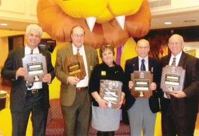 Lions Awards
On January 10, 2014, at the Mid-Winter Conference of District 33S, Lions Clubs International was held at the Radisson Hotel Plymouth Harbor, Plymouth, MA. International Association of Lions Clubs President Barry J. Palmer of Berowra, NSW, Australia, was guest speaker and presenter of the Melvin Jones Fellowship Award to six Mattapoisett Lions. This award, among the highest in Lionism, was earned by the recipients for outstanding dedication to Humanitarian Services within their community. 
