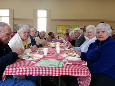 Annual Turkey Dinner
Last Saturday over one hundred seniors enjoyed the annual turkey dinner with all the trimmings sponsored by the Mattapoisett Lions Club. Several of our volunteers also delivered meals to those seniors that could not attend.  Music and laughter filled Raynard Hall at the Congregational Church. The event was chaired by Lions Joe and Janet Rego and the Boy Scouts did outstanding work serving the seniors and helping with clean up. 
