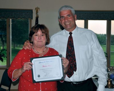 Top Lion
The Mattapoisett Lions Club installed the incoming President and Board of Directors on Saturday, June 18. Joseph Murray, Esq. is the new President and King Lion for the coming year. Helene Rose was voted Lion of the Year by her peers in the Club and was presented with a certificate of appreciation for all her efforts by outgoing President Don Bamberger. Photo courtesy of Rebecca McCullough.
