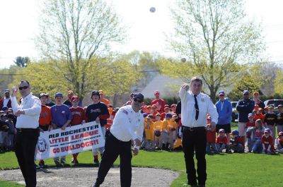 Old Rochester Little League
 The Old Rochester Little League held their parade and opening day on Saturday April 27. The festivities included the National Anthem sung by Jennel Garcia and opening pitches thrown by Police Chief’s Lincoln Miller (Marion), Mary Lyons (Mattapoisett), and Paul McGee (Rochester), as well as Fire Chiefs Thomas Joyce (Marion), Andrew Murray (Mattapoisett) and Scott Weigel (Rochester). Photos by Felix Perez.
