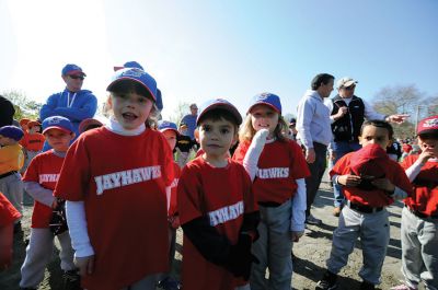 Old Rochester Little League
 The Old Rochester Little League held their parade and opening day on Saturday April 27. The festivities included the National Anthem sung by Jennel Garcia and opening pitches thrown by Police Chief’s Lincoln Miller (Marion), Mary Lyons (Mattapoisett), and Paul McGee (Rochester), as well as Fire Chiefs Thomas Joyce (Marion), Andrew Murray (Mattapoisett) and Scott Weigel (Rochester). Photos by Felix Perez.
