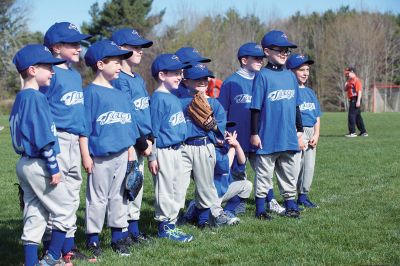 Old Rochester Little League
The Old Rochester Little League celebrated its Opening Day of the 2016 season on Saturday, April 30 at Gifford Park off Dexter Road in Rochester. The young athletes took part in the traditional Opening Day parade, which began at Dexter Park and concluded at Dexter Field. The players then circled the field for the National Anthem, with a flyover by Glenn Lawrence in his plane. After opening ceremonies, the first games of the season were held. Photo by Colin Veitch
