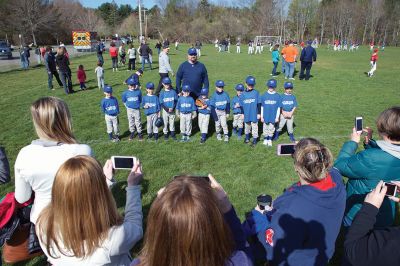 Old Rochester Little League
The Old Rochester Little League celebrated its Opening Day of the 2016 season on Saturday, April 30 at Gifford Park off Dexter Road in Rochester. The young athletes took part in the traditional Opening Day parade, which began at Dexter Park and concluded at Dexter Field. The players then circled the field for the National Anthem, with a flyover by Glenn Lawrence in his plane. After opening ceremonies, the first games of the season were held. Photo by Colin Veitch
