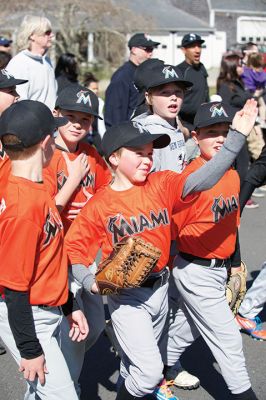 Old Rochester Little League
The Old Rochester Little League celebrated its Opening Day of the 2016 season on Saturday, April 30 at Gifford Park off Dexter Road in Rochester. The young athletes took part in the traditional Opening Day parade, which began at Dexter Park and concluded at Dexter Field. The players then circled the field for the National Anthem, with a flyover by Glenn Lawrence in his plane. After opening ceremonies, the first games of the season were held. Photo by Colin Veitch
