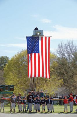 Old Rochester Little League
The Old Rochester Little League celebrated its Opening Day of the 2016 season on Saturday, April 30 at Gifford Park off Dexter Road in Rochester. The young athletes took part in the traditional Opening Day parade, which began at Dexter Park and concluded at Dexter Field. The players then circled the field for the National Anthem, with a flyover by Glenn Lawrence in his plane. After opening ceremonies, the first games of the season were held. Photo by Colin Veitch
