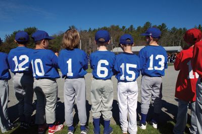 Old Rochester Little League
The Old Rochester Little League celebrated its Opening Day of the 2016 season on Saturday, April 30 at Gifford Park off Dexter Road in Rochester. The young athletes took part in the traditional Opening Day parade, which began at Dexter Park and concluded at Dexter Field. The players then circled the field for the National Anthem, with a flyover by Glenn Lawrence in his plane. After opening ceremonies, the first games of the season were held. Photo by Colin Veitch
