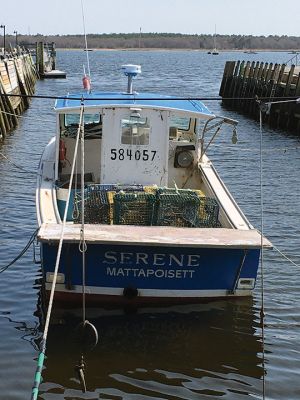 Lobster Boat
The Serene lobster fishing boat owned by Sam Nicolosi sits peacefully in its winter home. During the summer months, Serene is moored in Mattapoisett Harbor when it's not working the waters off Martha’s Vineyard. Lobster fishing has been part of the New England way of life for decades. A 1911 report written by the Commission on Fisheries and Game noted that lobsters were believed to reach as long as 4 feet. Photo by Marilou Newell
