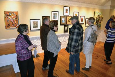 All Abstract
The Marion Art Center opening reception for its latest exhibit “All Abstract” delighted gallery-goers on March 7, with many guests remarking on how playful and different this particular show is from the MAC’s exhibits in the past. Photo by Jean Perry
