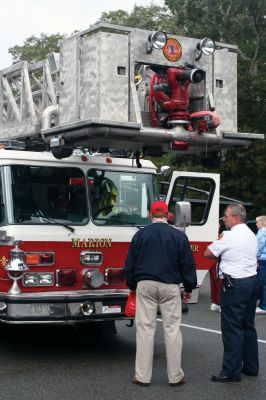 FD Open House
The Marion Fire Department held an Open House on October 10, 2009. The public was welcome to tour the facilities, and children enjoyed exploring all the engines available at the station. Donuts, coffee, and a hot breakfast were all offered courtesy of the fire department. An antique engine even offered a ride around the village. Photo by Anne O'Brien-Kakley
