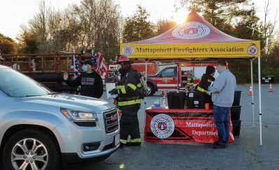 Drive-thru Trick-or-treating
The Mattapoisett Police and Fire Departments held drive-thru trick-or-treating events on Halloween to boost spirits! Photos courtesy Erin O. Bednarczyk
