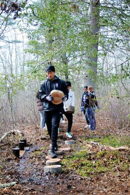 Mattapoisett Land Trust
Tabor Academy students and faculty volunteered to help clear a walking path on a 14-acre property bought last year by the Mattapoisett Land Trust. Photos by Mick Colageo. April 27, 2023 edition
