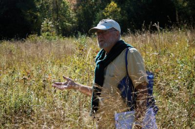 Fall Exploration
Botanist Jim Sears, retired professor from UMass, Dartmouth, led the Mattapoisett Land Trust's annual Fall Exploration walk at the Nasketucket Bay State Reservation on Saturday, October 13, 2012.  Photo by Eric Tripoli.
