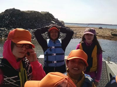 Marion Natural History Museum
The Marion Natural History Museum’s after school program recently visited Bird Island. Many thanks to Isaac Perry and the Marion Harbormaster crew for a wonderful trip to view the changes taking place at Bird Island. Photo courtesy Elizabeth Liedhold
