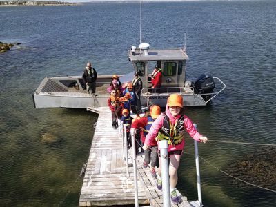 Marion Natural History Museum
The Marion Natural History Museum’s after school program recently visited Bird Island. Many thanks to Isaac Perry and the Marion Harbormaster crew for a wonderful trip to view the changes taking place at Bird Island. Photo courtesy Elizabeth Liedhold
