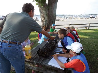 Nature Explorers
MattRec and the Marion Natural History Museum's "Nature Explorer's" group would like to thank Bob Field for sharing some of his aquaculture experience and knowledge, and Mattapoisett Harbormaster Jill Simmons and her crew for allowing our group to get another perspective of Mattapoisett, from the water.

