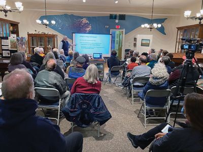 Marion Natural History Museum
The Marion Natural History Museum would like to thank David Orwig, forest ecologist with the Harvard Forest, for his wonderful presentation about Old Growth Forests on April 7. Orwig discussed some the tree species to look for and explained that the size of the tree does not matter when looking for truly old trees. He showed us how to determine the age of a tree, why the same species of tree might have different bark depending on age and why some of the oldest trees can be relatively small in size. A Vimeo 
