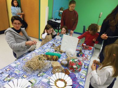 Marion Natural History Museum
On December 12 the Marion Natural History Museum’s afterschool program held it’s annual nature craft party/program.  This year, due to ongoing construction at the Museum the party was held in the Sippican School Community Room.  Students made baskets, ornaments, pincushions and other items from natural materials.  Happy Holidays from the Marion Natural History Museum! Photos courtesy Elizabeth Leidhold
