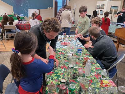 Marion Natural History Museum
The Marion Natural History Museum’s after-school group enjoyed crafting with natural and recycled materials and snacking with friends during our annual holiday party. From snow globes to snowy forest scenes, from acorn people to weaving with sticks, the students’ creative abilities resulted in some wonderful projects to bring home to families. The Marion Natural History Museum would like to thank volunteers Maggie Payne, Marc Sylvia, Karen Alves-Cronin and Mike Cronin for their help thinking up great new pr
