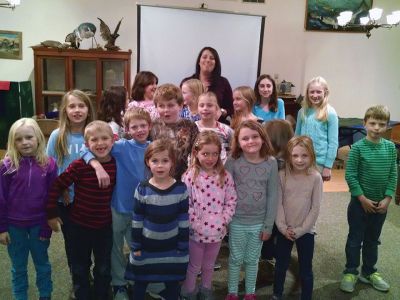 Marion Natural History Museum
The Marion Natural History Museum after-school program enjoyed a visit from Rhode Island ABC6 meterologist Chelsea Priest.  We learned what it takes to become a meteorologist on tv and worked on a short project on different types of clouds and what type of weather each type indicates.  Photo courtesy Elizabeth Leidhold
