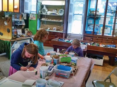 Marion Natural History Museum
A Nature Journaling workshop was recently held at the Marion Natural History Museum. Many specimens from the museum's collections were used during this rainy Wednesday afternoon program. Thanks to Tricia Cassidy for helping us to draw from nature. Photo courtesy Elizabeth Leidhold
