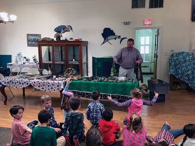 Marion Natural History Museum
On November 14, the Marion Natural History Museum's after-school group enjoyed learning about what it takes to become a geologist and a paleontologist. We tried out some of the equipment and discussed working conditions. We learned about the three different types of rocks – sedimentary, igneous, and metamorphic, and how they form, and inspected various rocks and minerals and fossils presenter Jim Pierson has collected over the years. 

