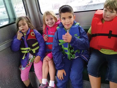 Marion Natural History Museum
The Marion Natural History Museum wishes to thank Marion Harbormaster Isaac Perry for another fun trip around Sippican Harbor. The students explored Meadow Island and enjoyed some of the local attractions of our harbor from the water. Each child also got to steer the boat back from the island and learn about the onboard electronic equipment that kept us safe from underwater hazards.  Photo courtesy Elizabeth Leidhold
