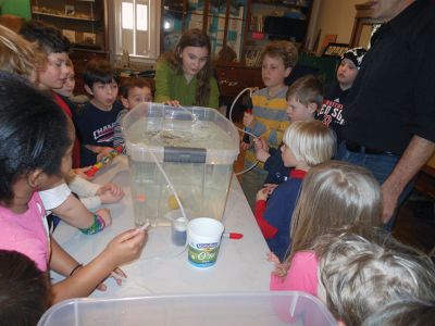 Submersibles
Steering, propulsion and buoyancy were the topics at-hand during the Marion Natural History Museum’s afterschool group’s latest program, “Submersibles” with engineer Mark Whalen. The students had a chance to conduct a variety of experiments and create their own mini-submersibles to take home.  Many thanks go to Mark Whalen, engineer with Sippican/Lockheed Martin for all his hard work pulling this program together for us. Photos courtesy Elizabeth Leidhold
