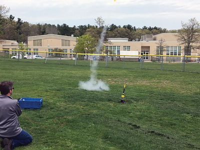 Marion Natural History Museum
On Wednesday, the Marion Natural History Museum's after school group had a great time constructing their own rockets. We added fins, nose cones, parachutes to the main body of the rockets, and then added protective wadding to prevent the rocket from exploding. We then headed outside to launch our creations. Every one of the rockets had a successful launch, thanks to the help and expertise of our many volunteers. The museum wishes to thank Mike Cronin, Jake Cronin, Matt Alves, David Dodge, the Tabor Academy 
