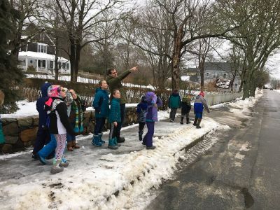 Marion Natural History Museum
The Marion Natural History Museum's after school group learned some tricks to identifying local winter birds with Justin Barrett, president of the Nasketucket Bird Group. Students used binoculars to view robins, cardinals, mourning doves and Canada geese. We also spoke about the Great Backyard Bird Count that took place February 17-20. The museum thanks Justin for sharing his considerable expertise with our group. Photo courtesy of Elizabeth Leidhold
