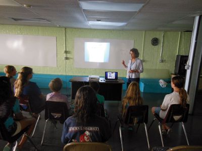 Coastal Explorations II 
Many thanks to Karen Moore Dourdeville for her excellent presentation to the Coastal Explorations II summer program regarding the sea turtles of Buzzards Bay.  The students were able to piece together some of the skeleton of a Loggerhead that washed up in Mattapoisett two years ago.  They hope to be able to reconstruct it for a display in the Museum when it reopens this fall. Photos courtesy Elizabeth Leidhold
