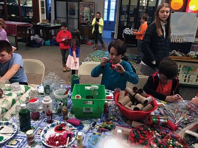 Marion Natural History Museum
The Marion Natural History Museum after school group enjoyed making gifts with natural and recycled materials at their annual holiday party. We wish to thank all the volunteers from Tabor Academy, ORRHS, and the parents for all their help with our programs this past year. Upcoming programs will be posted on the museum's website www.marionmuseum.org, and on the museum's Facebook page. 
