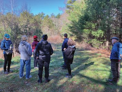 Marion Natural History Museum
The Marion Natural History Museum’s Community group had a terrific morning doing some bird watching with Justin Barrett last week. Justin is the president of the Nasketucket Bird Club and longtime member of the museum’s Board of Directors. We saw 28 different species including a yellow rumpled warbler, a pine warbler, an eastern towhee, Downey woodpeckers, northern flickers and many chipping sparrows. The museum wishes to thank Justin for sharing his expertise with the group. Upcoming museum programs are av
